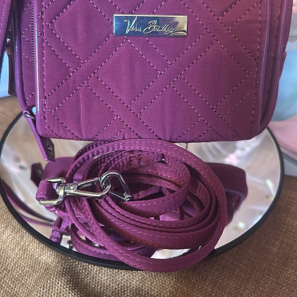 Vera Bradley NWOT Purple full Wallet Crossbody or Wristlet - Picture 2 of 10